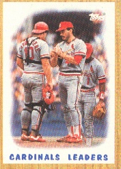 1987 Topps Baseball Cards      181     Cardinals Team#{(Mound conference)